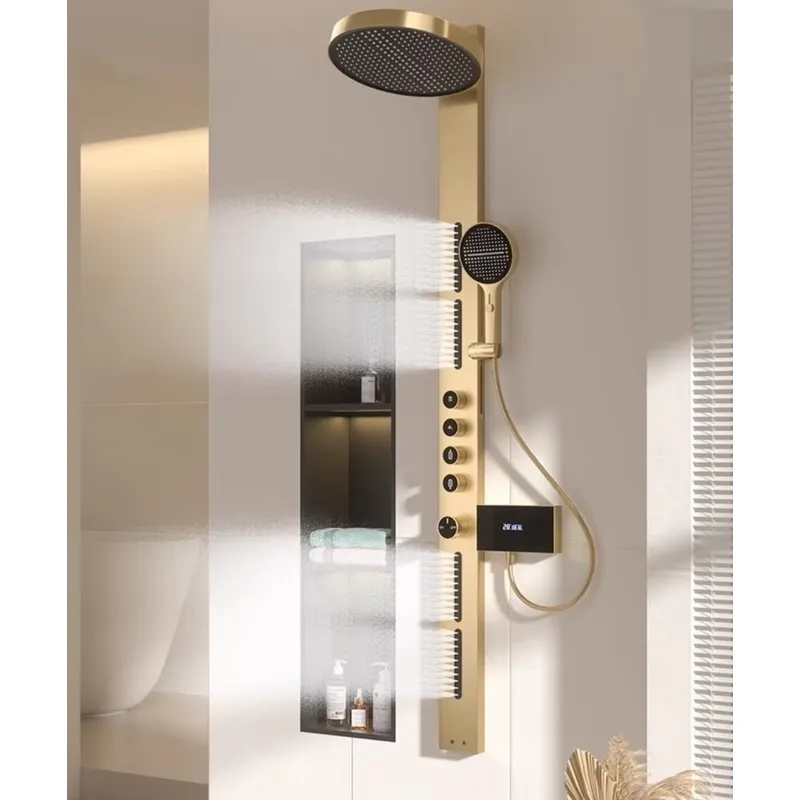 Spa & Wellness Earth City Москва Шелепиха - Brass Rainfall Shower Panel Set Digital