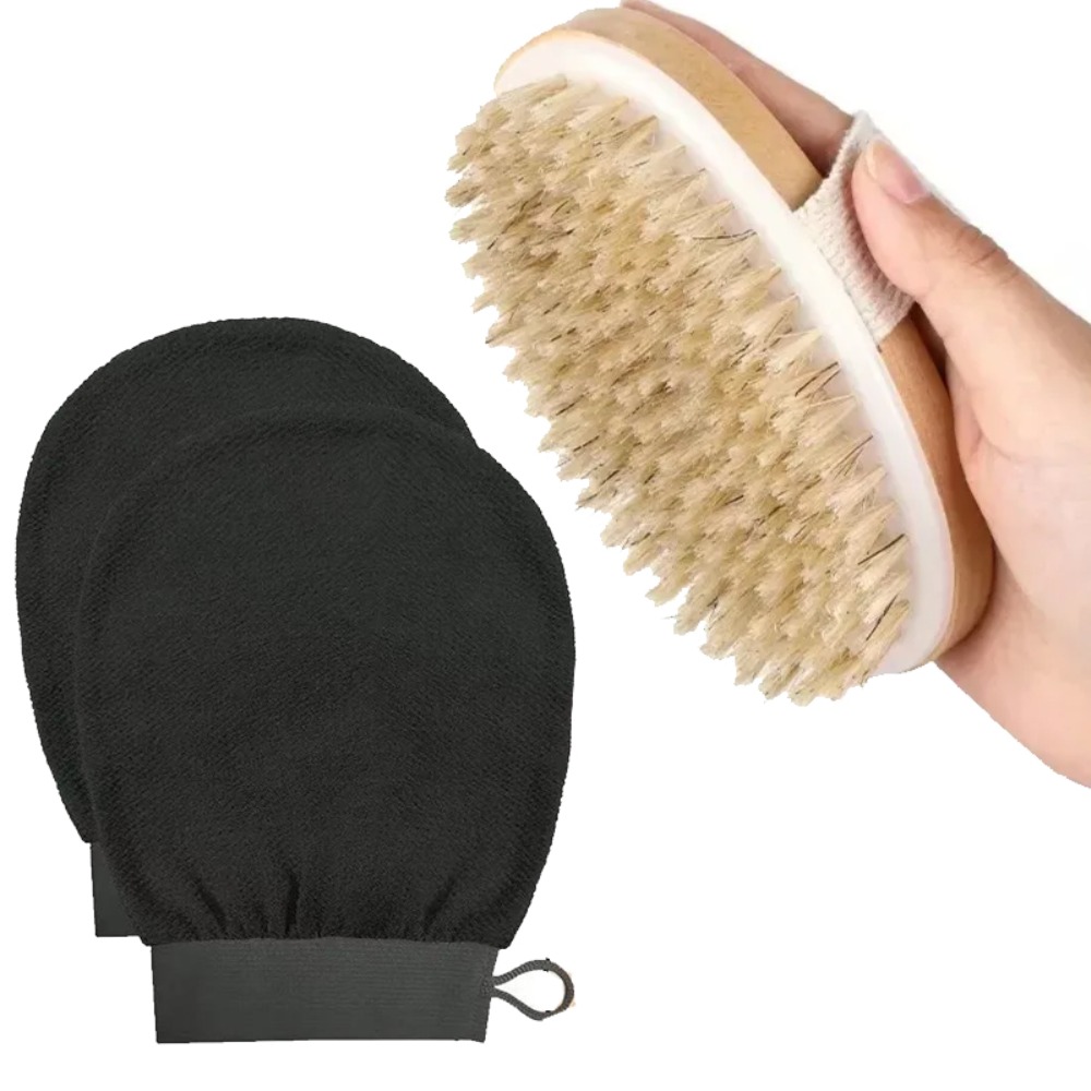 2Pcs Body Exfoliator Kit Dry B - огляд і ціна Dry Brush Body